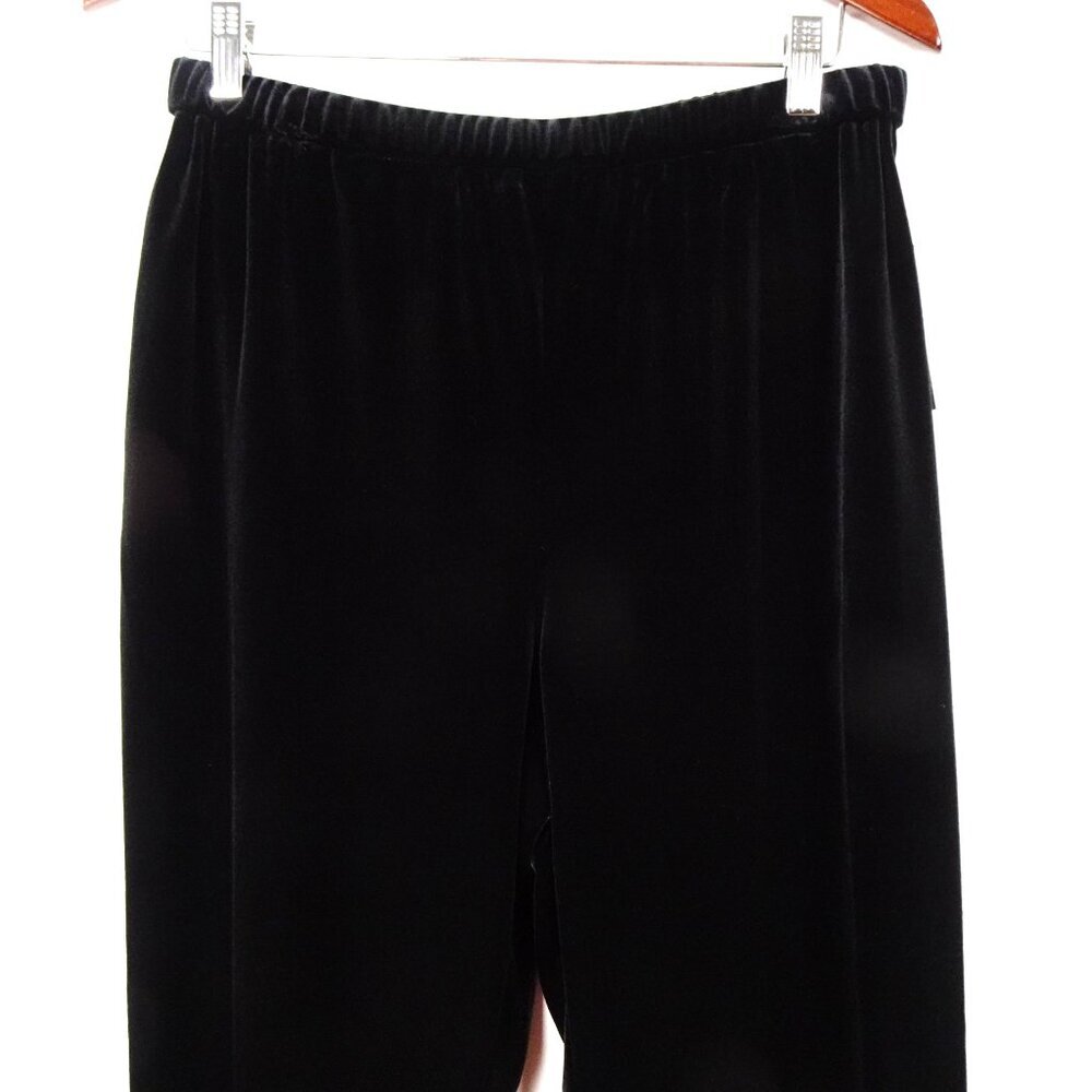 Alex Evenings Velvet Pants Women's Petite Size XLP Black Evening Cocktail - Picture 2 of 8